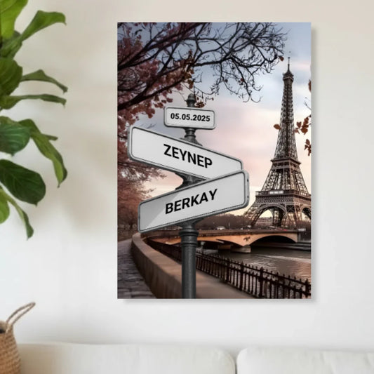 İsme Özel Tabela Konseptli Kanvas Tablo
